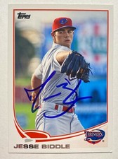 Jesse Biddle Signed Topps #89 2013 Card Clearwater Threshers Auto MLB RAD