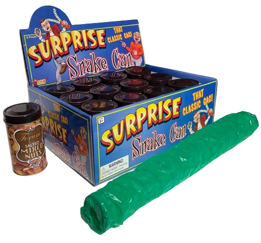 【中古】 Pranksters Present Infused Pranksters 12 METAL SPRING SNAKE NUT CANS Jar Classic Prank Joke Gag