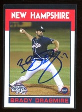 New Hampshire Fisher Cats BRADY DRAGMIRE Signed Card autograph auto BLUE JAYS