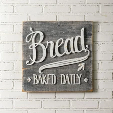New Primitive Rustic Farmhouse BLACK FRESH BAKED BREAD SIGN Diner Cafe Kitchen