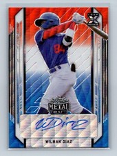 2021 Leaf Metal Draft Red White Blue Wave #BAWD1 Wilman Diaz SN 5/5