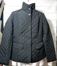 Giacca Quilted Women's Black Jacket Coat (medium) Full Zipper