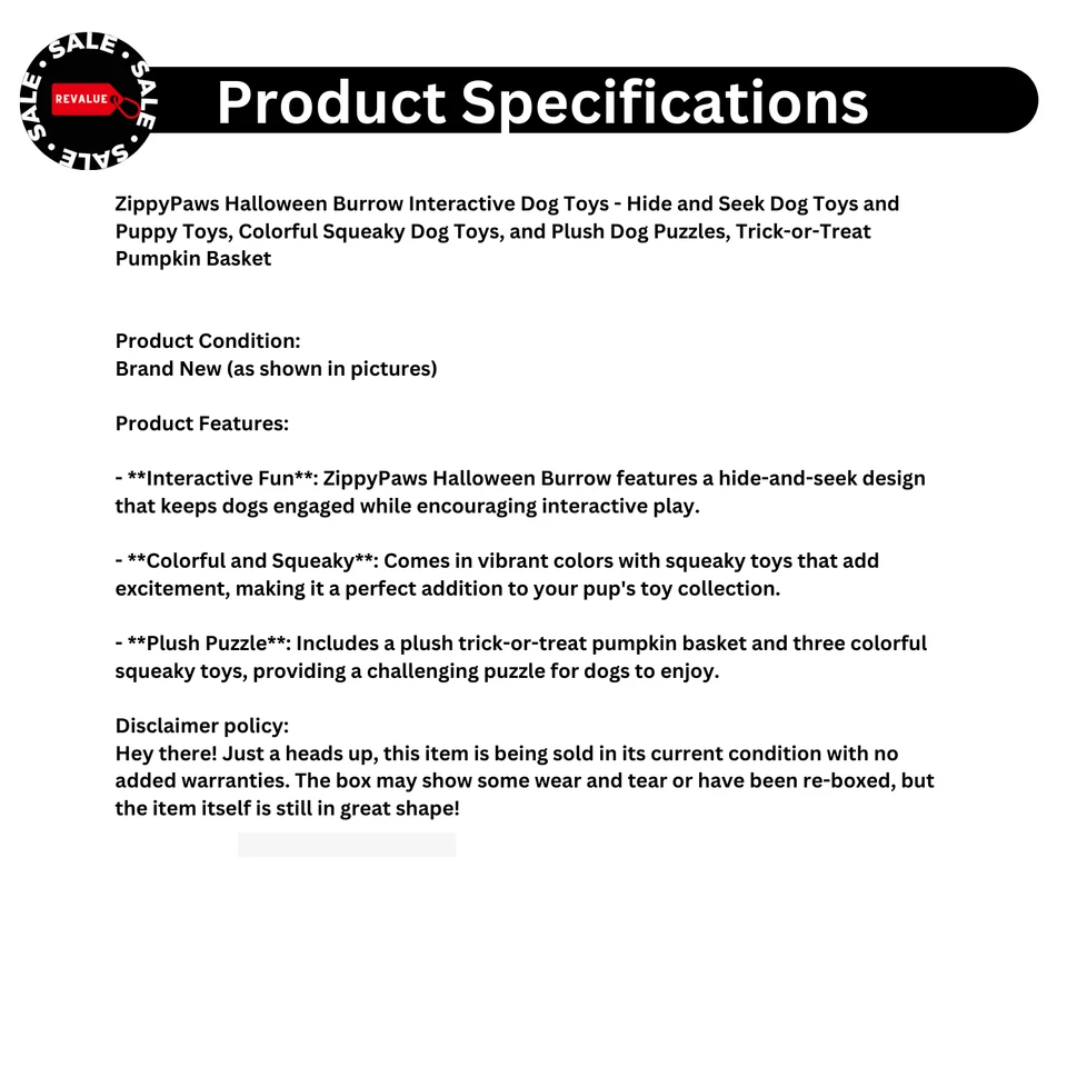 ZippyPaws Pumpkin Halloween Burrow Dog Interactive Puzzle Toy Set 4-Piece - Image 2 of 4