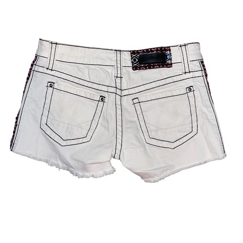 DayTrip Capricorn Distressed Shorts Womens 27 White Embroidered Western Bootie - Picture 4 of 7