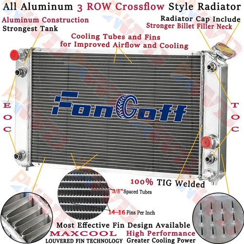 1826 Radiator 1826 3 Row Aluminum Radiator fit 96-2005 Chevy Blazer S10/GMC Jimmy ...