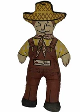 Vintage Brown's Chicken Advertising Cloth Doll Farmer Brown