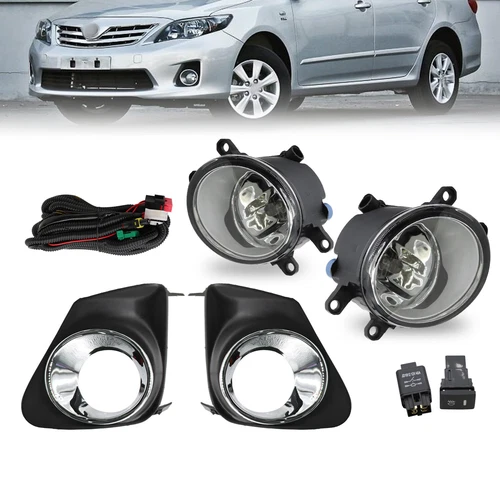 For 2011 2012 2013 Toyota Corolla Bumper Chrome Driving Fog Lights Lamps Pair - Picture 7 of 17