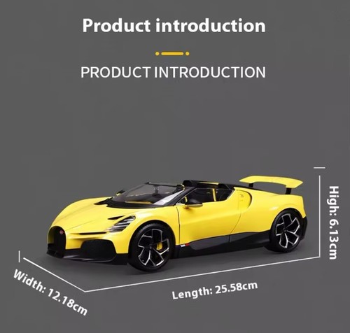 NEW Bugatti Mistral - Yellow 1/18 Scale Burago Vip Special Edition Metal - Imagen 6 de 7