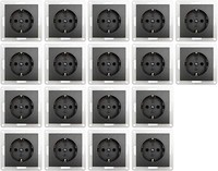 Schutzkontakt-Steckdose Mcpower Flair 250V~/16A, Einsteckschutz, 18Er-Pack