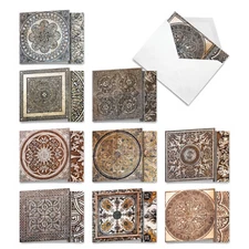 10 Blank All Occasion Cards Pack - Classic Antique Tiles