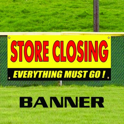 Store Closing Everything Must Go Advertising Vinyl Clearance Sale Banner Sign