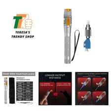 Fiber Optic Visual Fault Locator 50KM with FC/LC Adapter Kit, VFL Include Sin...