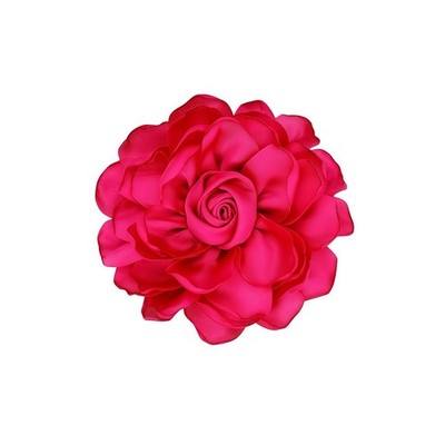 Broche de flor de tela de satén extra grande para mujer, accesorios, broche