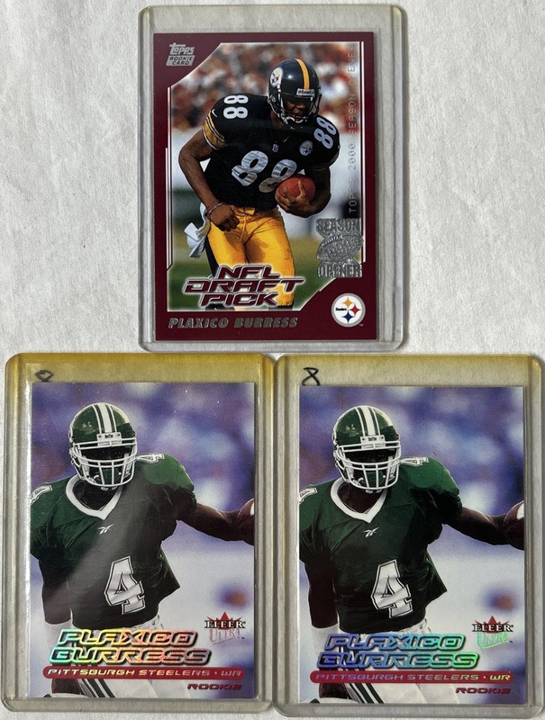 2000 Plaixco Buress 3-Card Rookie Lot Fleer Ultra Topps Pittsburgh Steelers