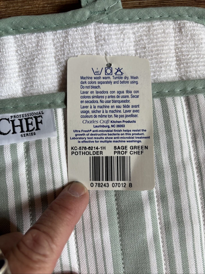 Bache Charles Craft Professional Chef Series - Rayas verdes y blancas Foto 3 de 4