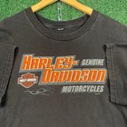 VTG Harley Davidson T Shirt Mens XL Black Genuine Motorcycles Pawtucket MI Y2K