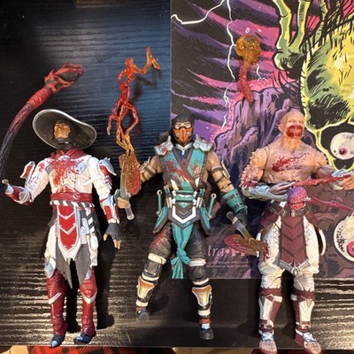 McFarlane Toys Mortal Kombat 3-Pack Loose Adjustable Figures Raiden barraka 