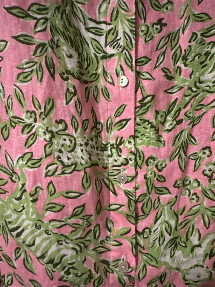 Lilly Pulitzer вид на море льняной длинным рукавом на пуговицах размер XXL новый с Ярлыками - Изображение 3 из 4