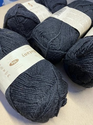 4 Balls Rowan True 4 Ply Botany Yarn Color Black 546H 170 Meters