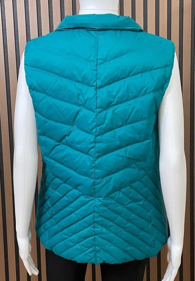Talbots Women's L Teal Vest Puffer Quilted Down Filled Zip Casual Winter - Image 2 of 4