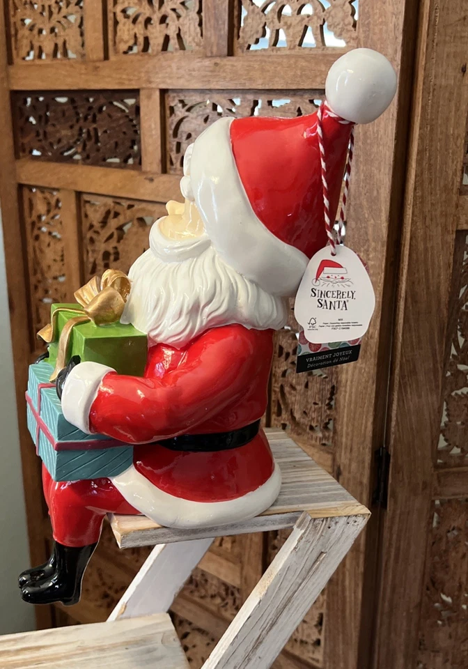 Papá Noel Estante Cuidador Navidad Figura Vacaciones Estatuilla Retro 14 pulgadas Lindo 2025 NUEVO Foto 3 de 4