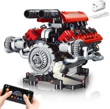 V8 Engine Model Kit That Work - 8-Cylinder Visible Building Blocks...