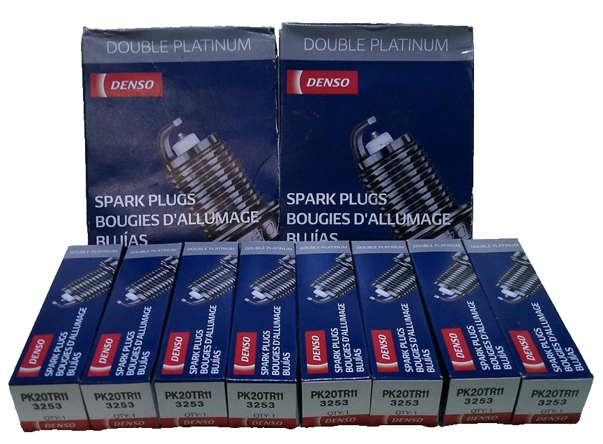 BUNDLE! (8) Genuine 3253 DENSO Double Platinum Spark Plugs PK20TR11 - Image 2 of 3