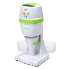 50 W 8 Oz. White Snow Cone Maker with Stainless Steel Blades
