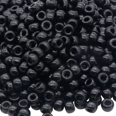 Pony Beads for Bracelet Making 9mm Black Plastic Barrel Craft Beads 1000 Pcs