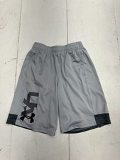 Under Armour Solid Light Gray Loose Fit Basic Athletic Shorts Youth Size Large