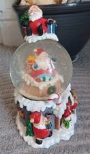 Vintage Christmas Musical Snow Globe "We Wish You A Merry Christmas" Boxed 