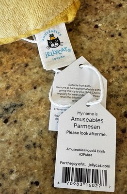 Jellycat Amuseables Parmesan Cheese A2PARM With Tags US Seller for