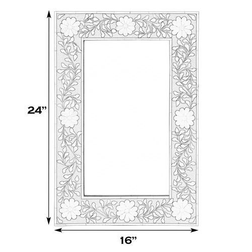 Butler Specialty Company Vivienne 16"W x 24"H Rect Bone Wall Mirror - Green - Picture 4 of 5