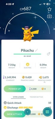 Pokémon Go Shiny Pikachu Hat Halloween Mischief Costume
