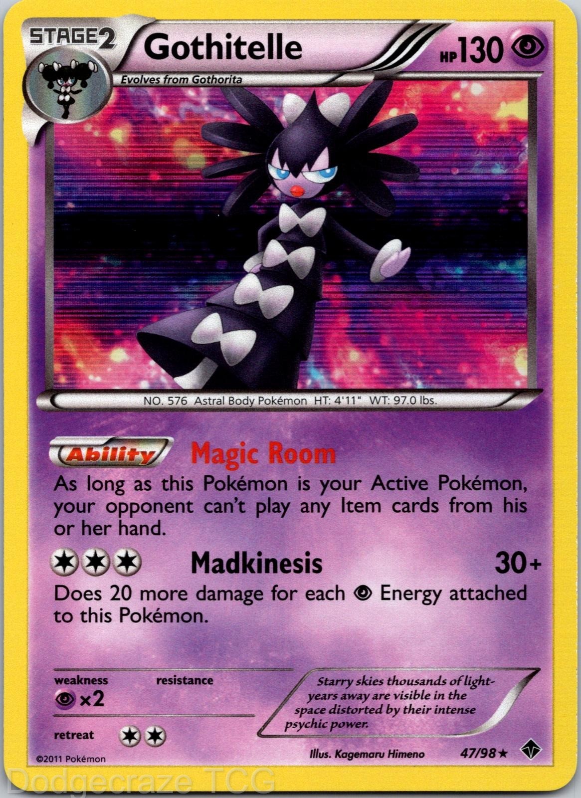 Gothitelle 47/98 Holo Rare Emerging Powers Pokemon Reverse Holo NM