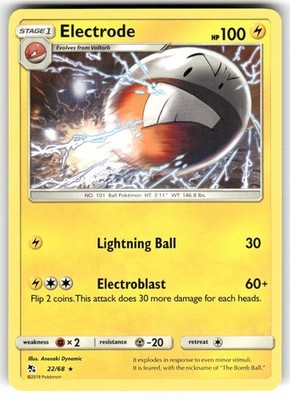 Electrode Pokemon HIF 22/68 NM R Hidden Fates