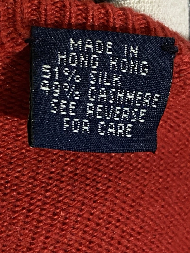 Suéter rojo ANN TAYLOR para mujer M minimalista cuello redondo mezcla seda y cachemir Foto 4 de 4