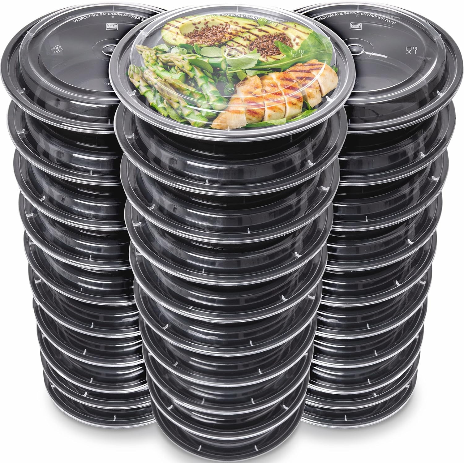 [30-Pack] Meal Prep Containers Reusable - Batch Cooking Plastic Food Containers