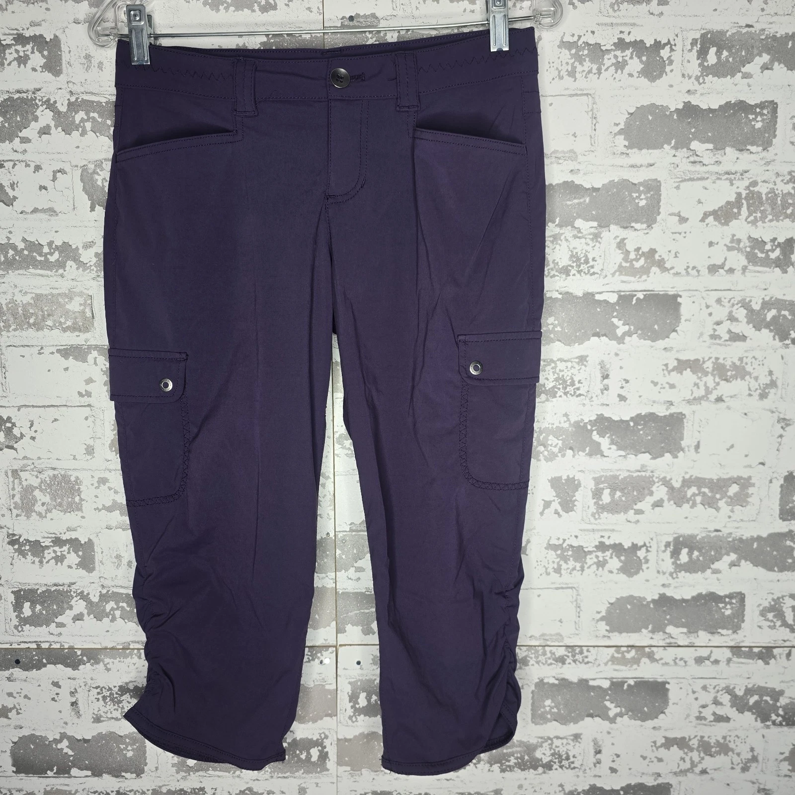 Eddie Bauer Pants Womens 2 Petite Purple First Ascent Horizon Guide Cargo Capri