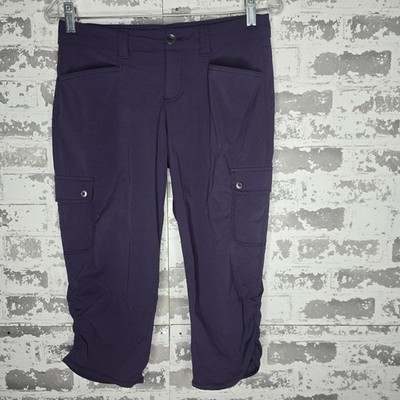 Eddie Bauer Pants Womens 2 Petite Purple First Ascent Horizon Guide Cargo Capri