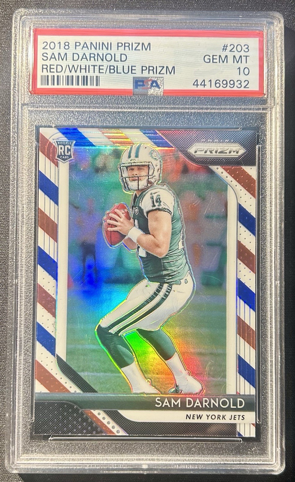2018 Prizm Sam Darnold #203 Red White & Blue Prizm RC Rookie PSA 10 Gem MINT