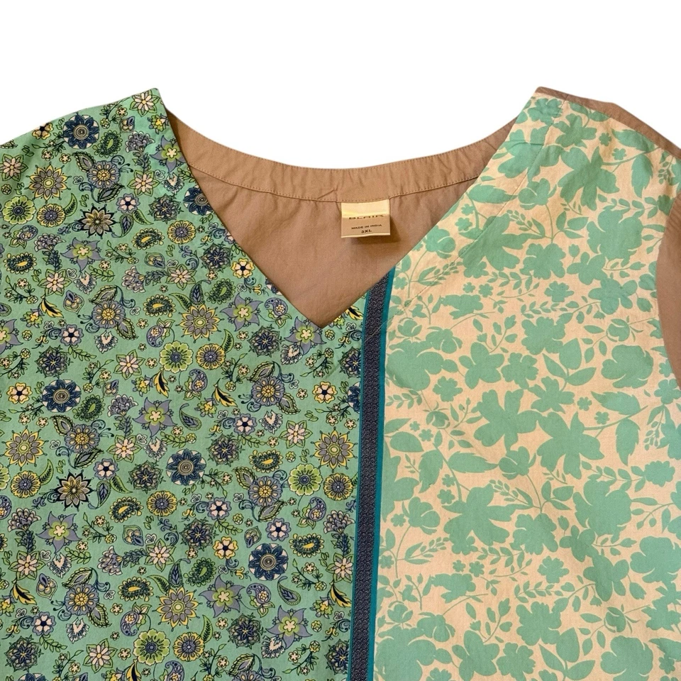 Top Blair Mujer Retazos Púrpura Multi Paisley Geométrico Media Manga Plus 3XL Foto 2 de 4