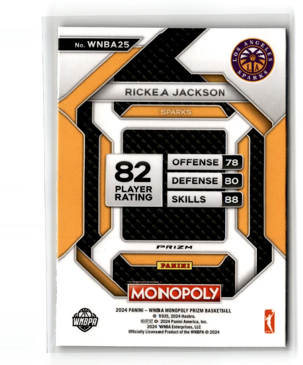 Rickea Jackson 2024 Panini Prizm Monopoly WNBA Red Classic