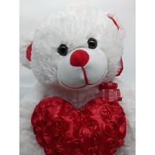 Red Pink - Roses 4U White Bear Plush 18"