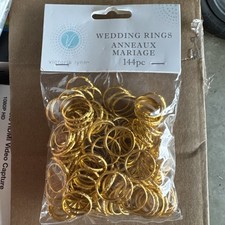 144 PC MINI GOLD RINGS BANDS WEDDING FAVORS DECORATIONS RECUERDOS DE BODA ANILLO