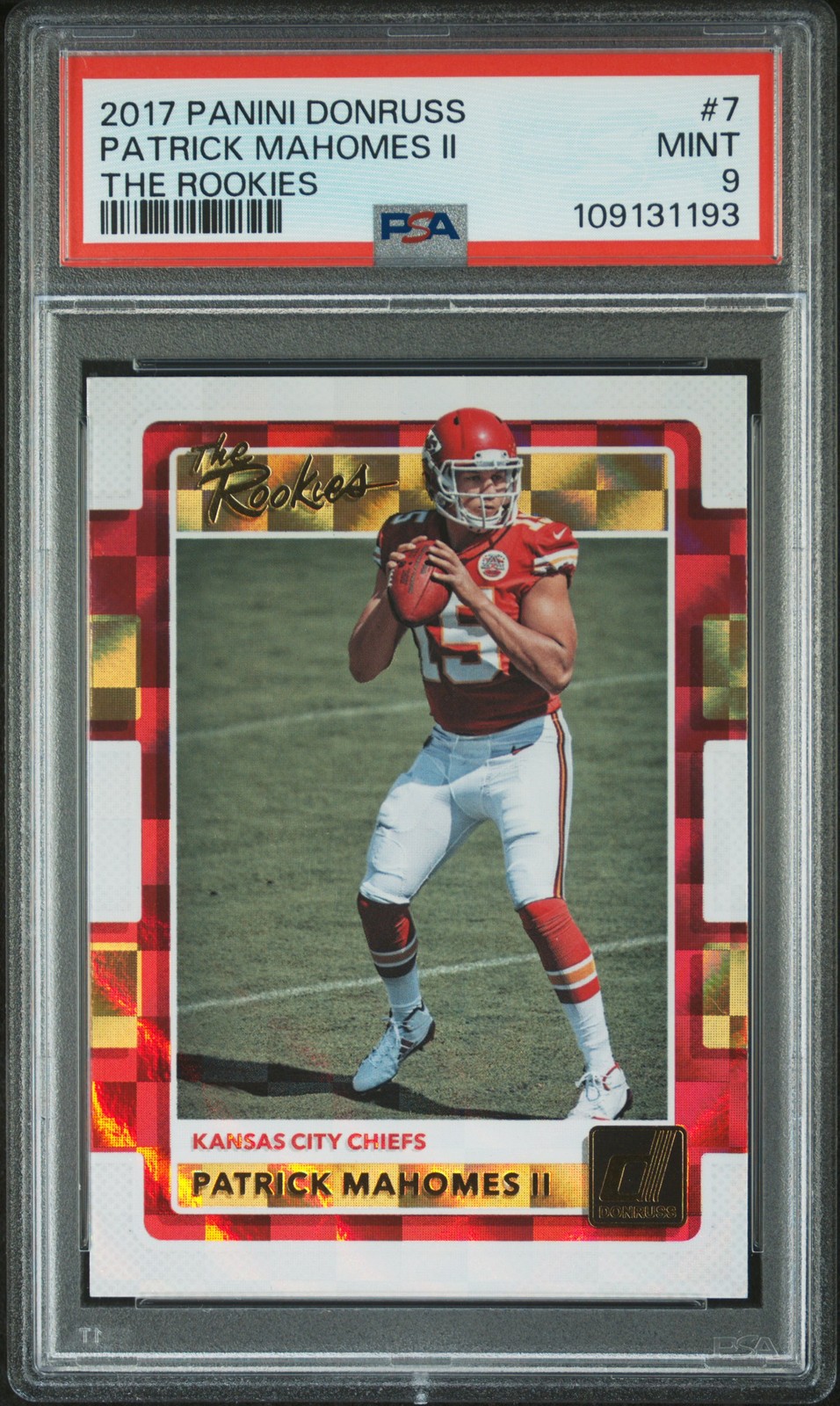 2017 PANINI DONRUSS THE ROOKIES #7 PATRICK MAHOMES II ROOKIE RC PSA 9