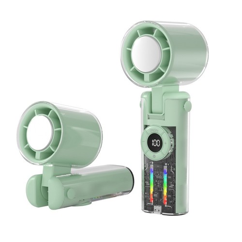 Portable Handheld Fan with Ice Cooling and 199 Adjustable Speed Settings - Photo 4/17