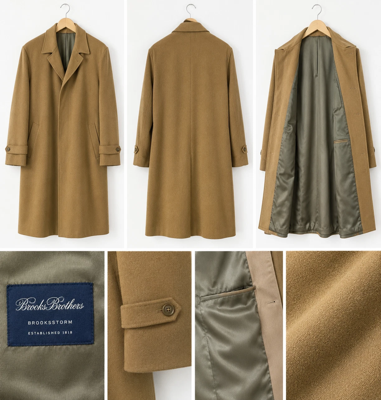 brooks brothers men’s wool coat - product detail image 1