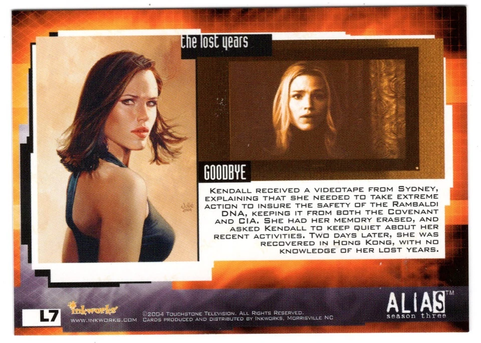 Lost Years - Puzzle Card # 7 (Card) Alias Season Three - 2004 Inkworks # L7 Mint - Image 2 of 2