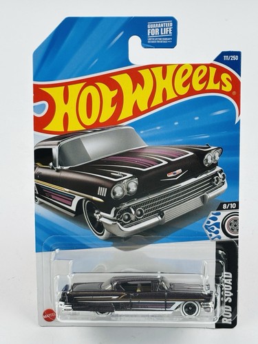 Hot Wheels Chevrolet Impala 1958 Violet - Série Rod Squad, E Case 2025, échelle 1/64 Neuve